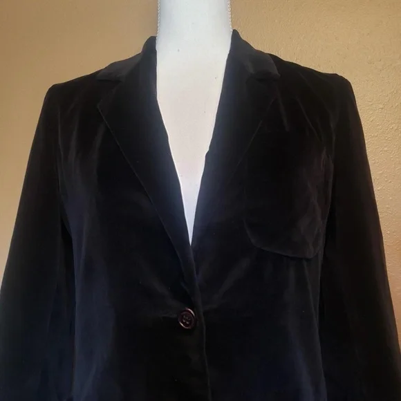 Women's College Town Vintage Brown Velvet Blazer - Picture 3 of 5